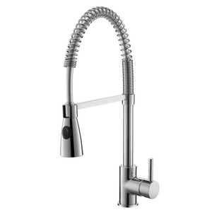 Swivel Solid Brass Single Handle Mixer Sink Tap Down Chrome Kitchen Faucet hot and cold water