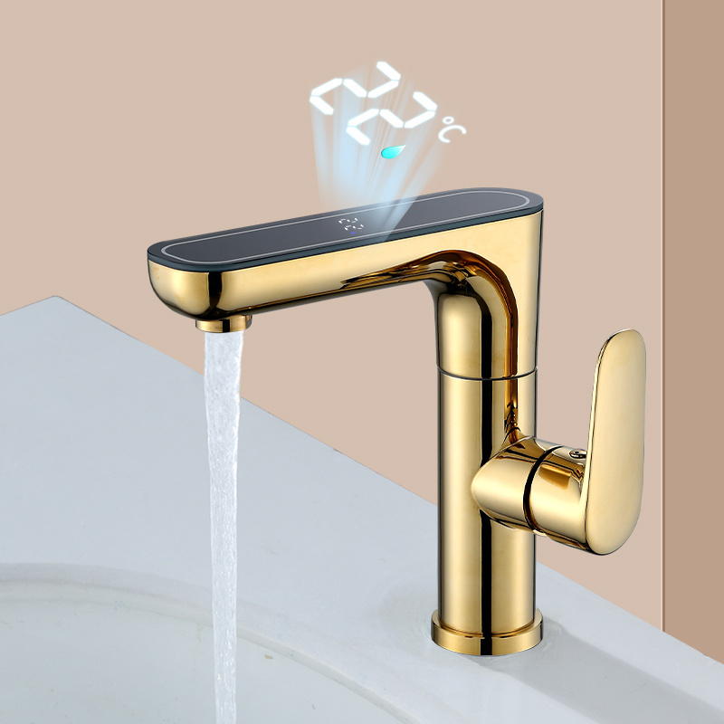 New arrivals Digital Display Temperature Display Screen Single Handle Taps Hot/Cold Water Single Mixers Basin Faucet Bathroom