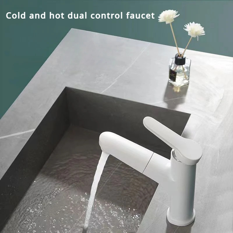 Fashionable Pull-out Style Bathroom Faucet Cold and Hot Sink Faucet Kitchen Bathroom Sink Faucet Water Dispenser Tap