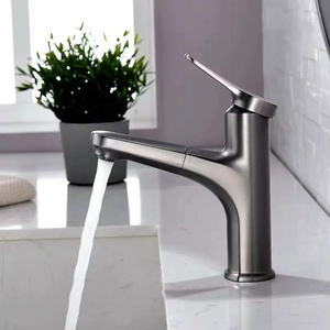 Fashionable Pull-out Style Bathroom Faucet Cold and Hot Sink Faucet Kitchen Bathroom Sink Faucet Water Dispenser Tap