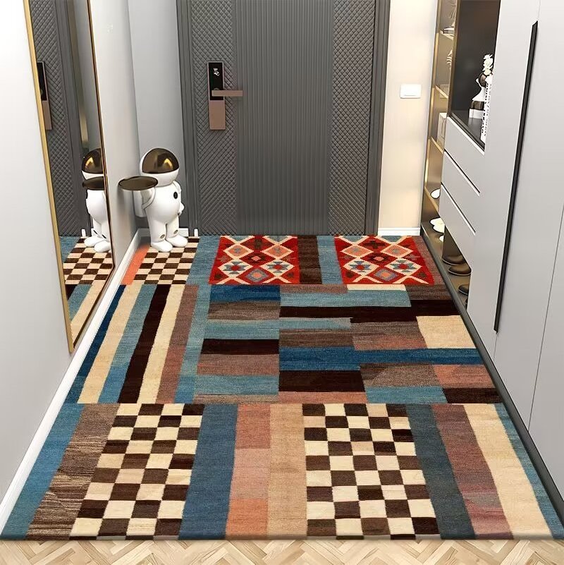 abstract carpet  handmade door mat  pattern commercial rug drum carpet  small  cute rug  red indoor outdoor carpet