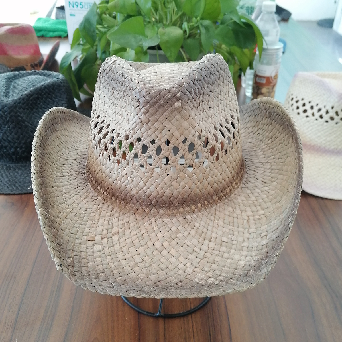 Plain Natural Straw Cowboy Hat unisex Brim Sombreros Light plate hat beach texas Cowboy Cowgirl Straw Hat