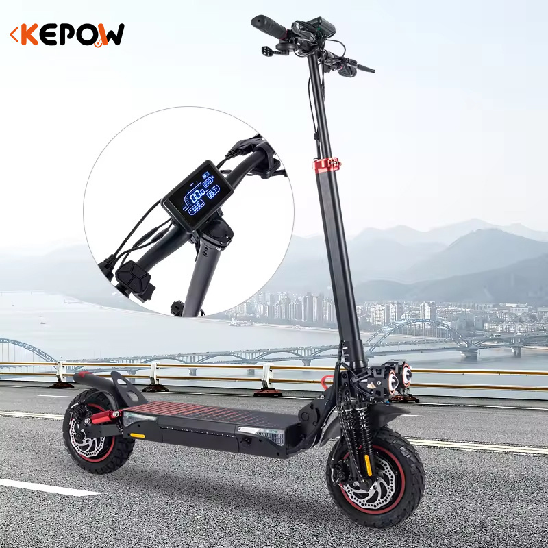 electric scooter EU warehouse shipping  adult scooter T4 dual motor 1200W  ofroad 10 Inch with  48V  foldable e scooter