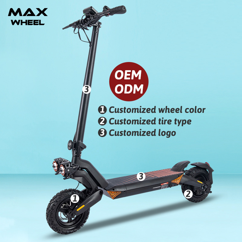 China factory 800/1000w high power dual motor 10 inch tire off-road scooter T8 adult folding electric scooter wholesale