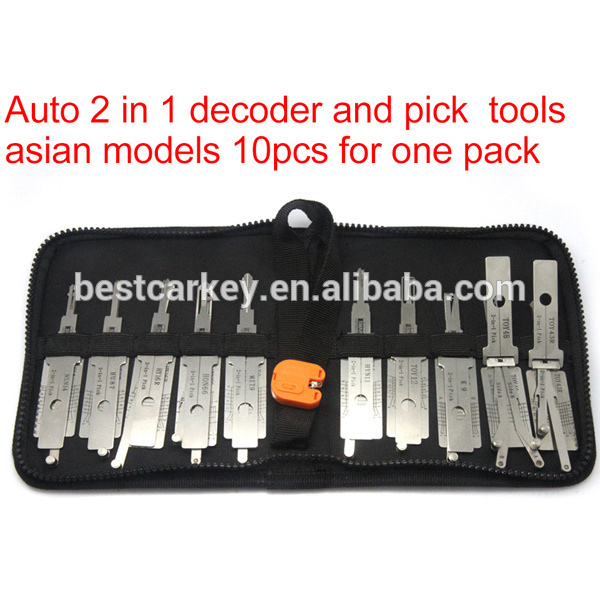 Best price auto 2 in 1 decoder and  lock pick tool 10pcs for one pack for locksmith set