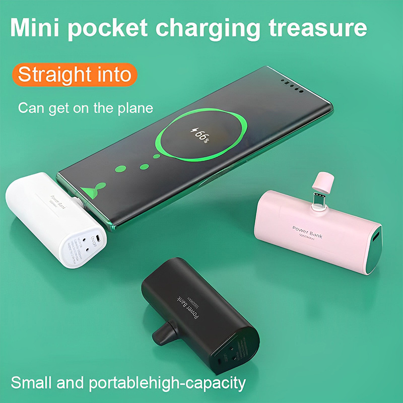 Mini Capsule Power Bank 5000Ah Led Display Battery Pack Charger Compact PowerBank Portable Charger cargador de apple