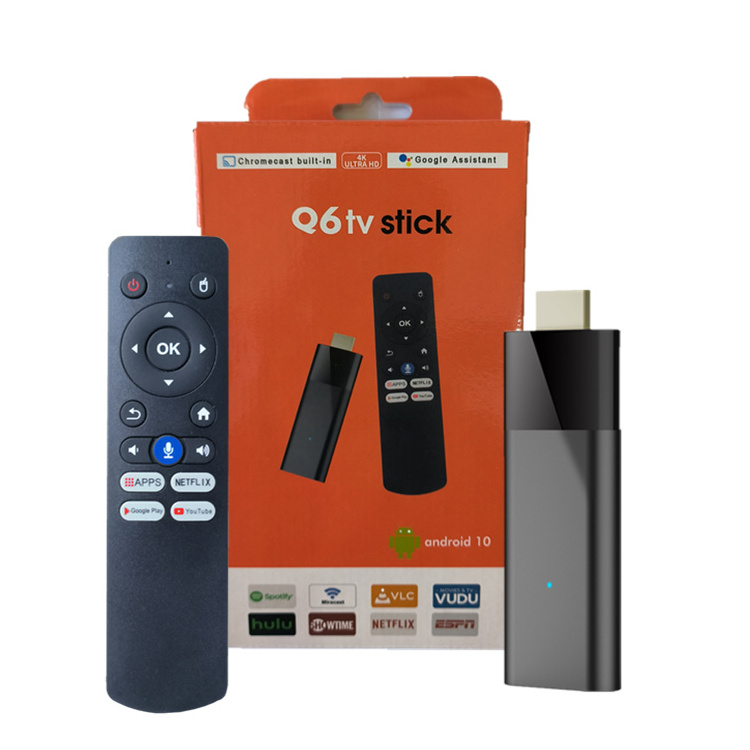 2024 Q6 H313 2GB RAM 16GB ROM stick tv 4k best android 10 voice remote Control fire tv stick 4k smart tv android box Set-Top Box