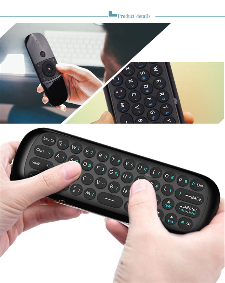 W1 Air Mouse 2.4G wireless keyboard and mouse with Gyro Sensing Games remote control For Android TV Box