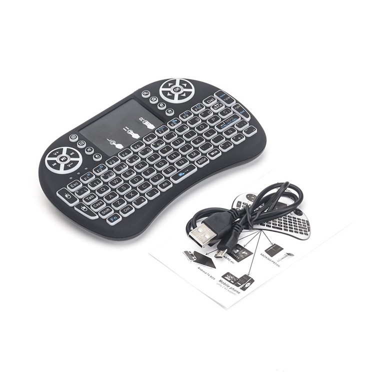 2.4G i8 mini Wireless Keyboard i8 air fly mouse Backlit English Russian Spanish French Remote Control for Android tv box