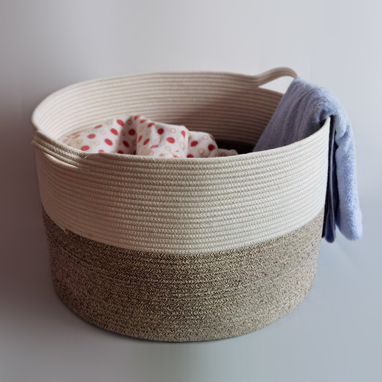 Cotton Rope Storage Basket Decorative Basket For  Living Room and Toys  Pillows and  Shoes and towels