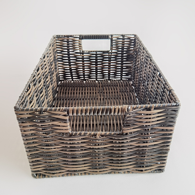 Handmade Wicker Storage Baskets Set Shelf  Woven Decorative Home  Organizing  Bins