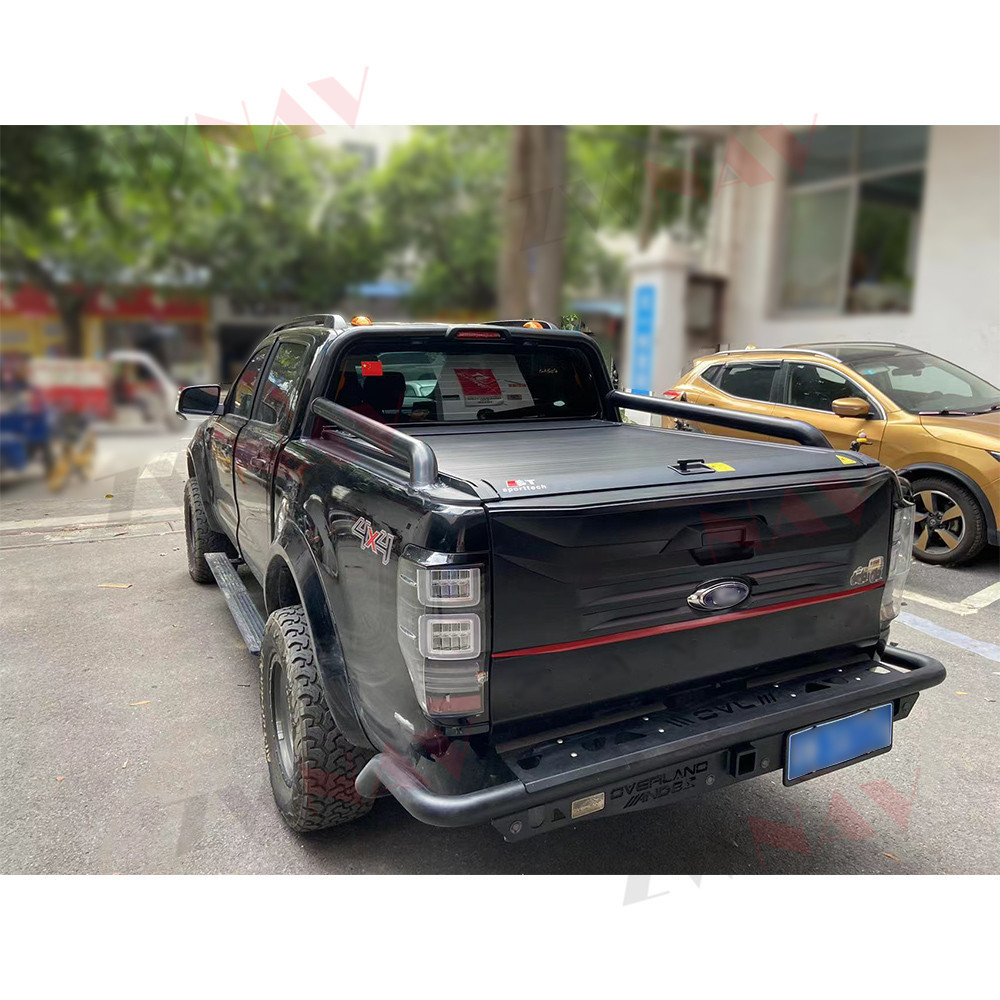 Arrival For Ford Ranger Raptor Auto Parts Aluminium Tonneau Roller Cover with Tail Gate Lock for 4 Door Pickups 100% Waterproof