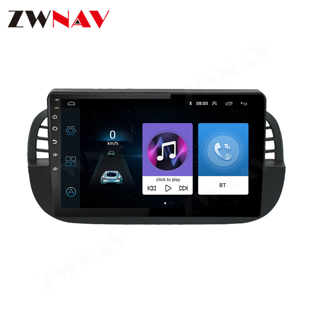 ZWNAV Car Multimedia Player Android Car Radio For FIAT 500 2007-2015 Fascia Frame Dash Kit 2 Din Car Stereo Audio Player