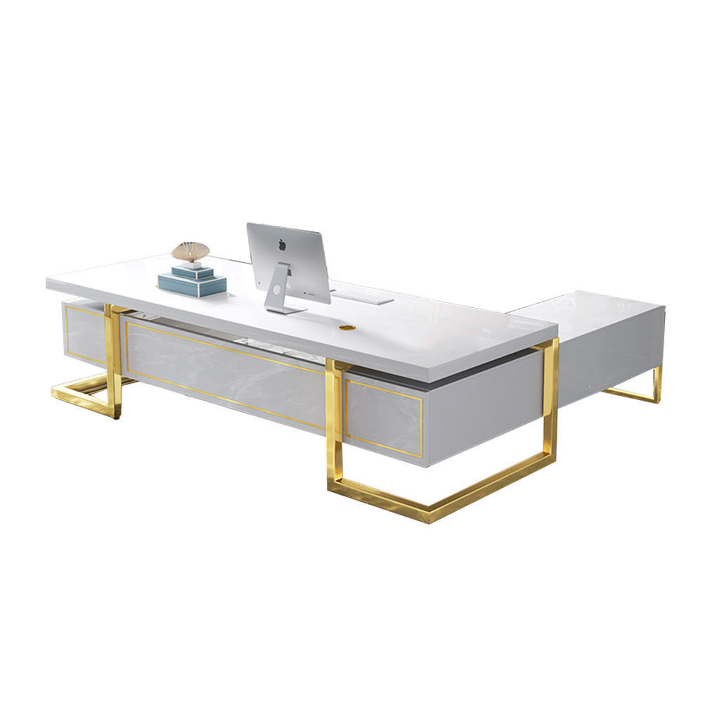 Baking Paint Desk Modern Luxury office furniture l shape executive desk ceo manager desk boss table