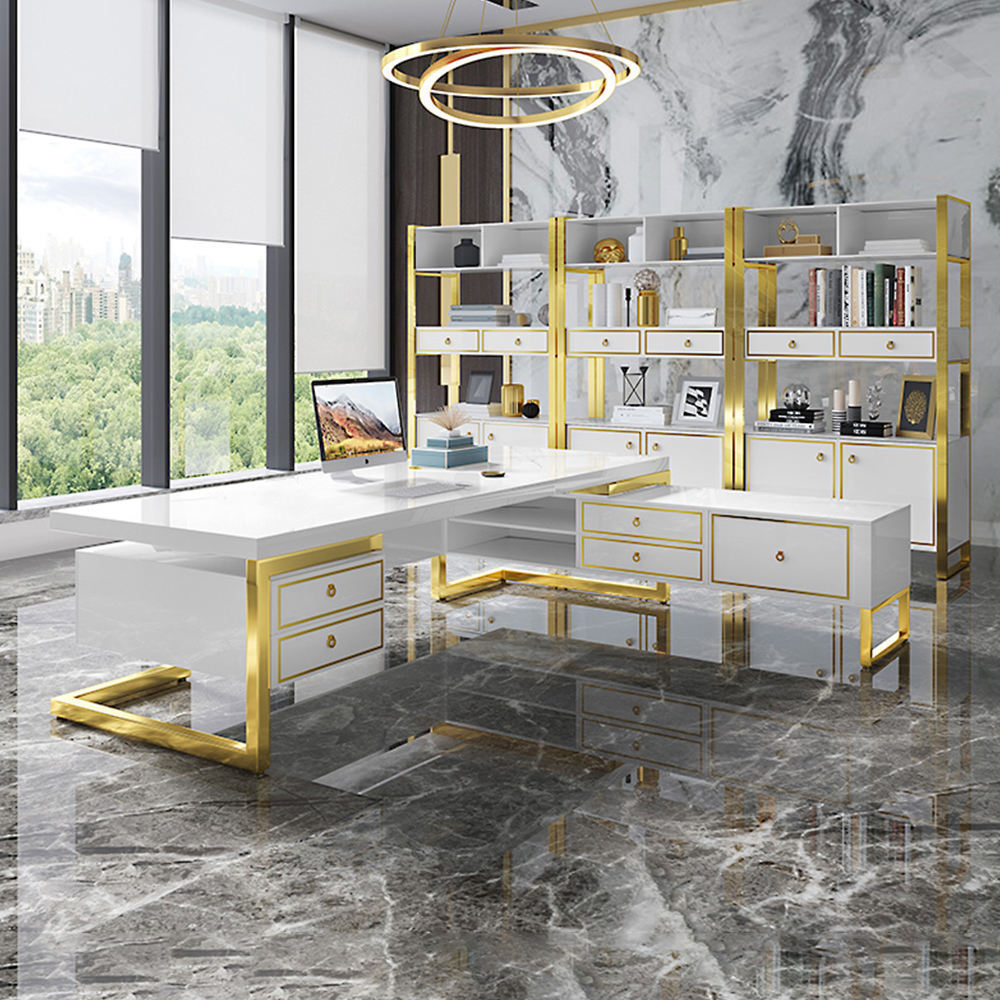 Baking Paint Desk Modern Luxury office furniture l shape executive desk ceo manager desk boss table