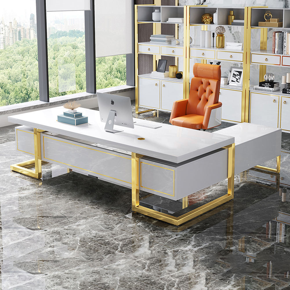 Baking Paint Desk Modern Luxury office furniture l shape executive desk ceo manager desk boss table