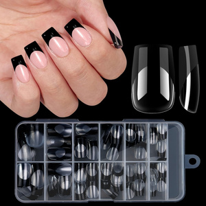 120Pcs Nail Tips  Multicolor Medium Rectangle 3D French Style Detachable Armor Nail Art Decorations