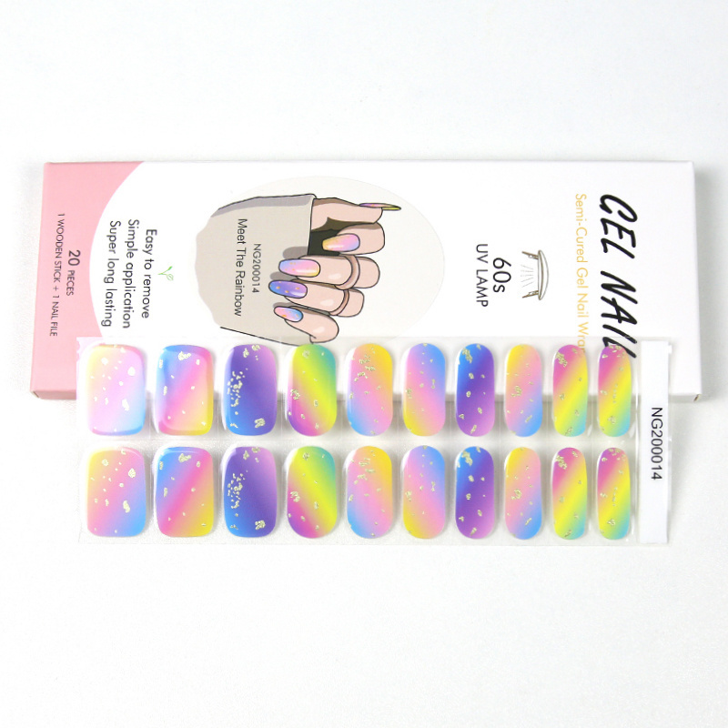 Top Seller Art Decals Adhesive Easy Apply Semi Cured Gel Nail With The Uv Light Long Lasting Cat Eye Uv Gel Gail Strips