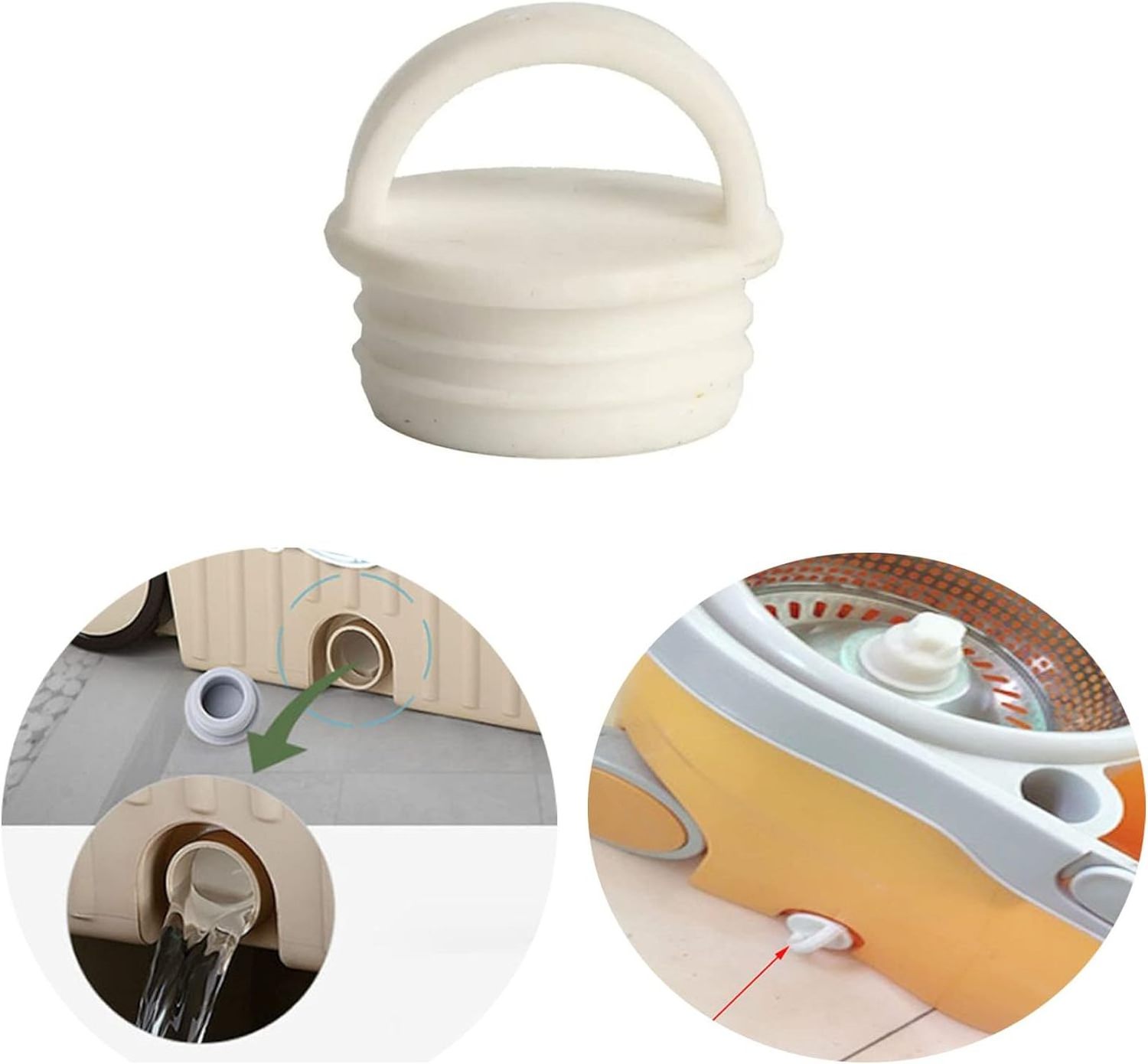 Leakproof Silicone Spin Mop Bucket Drain Plug Outlet Replacement Stopper for Flat Mop Buckets Bathtub