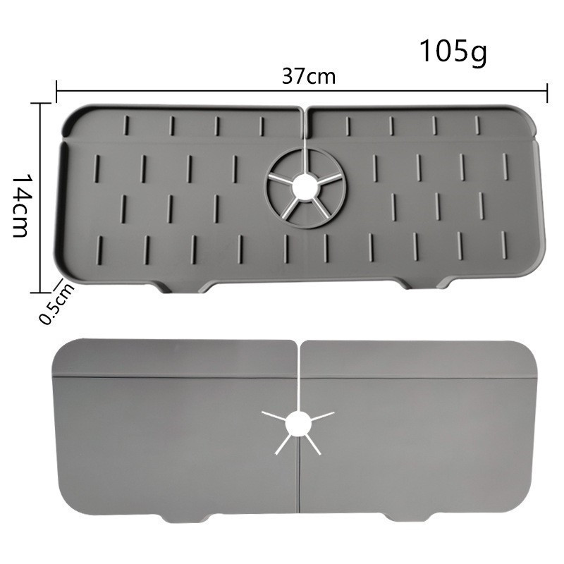 Silicone Sink Faucet Mat Absorbable Draining Water Catcher For Kitchen Bathroom Sink Splash Guard