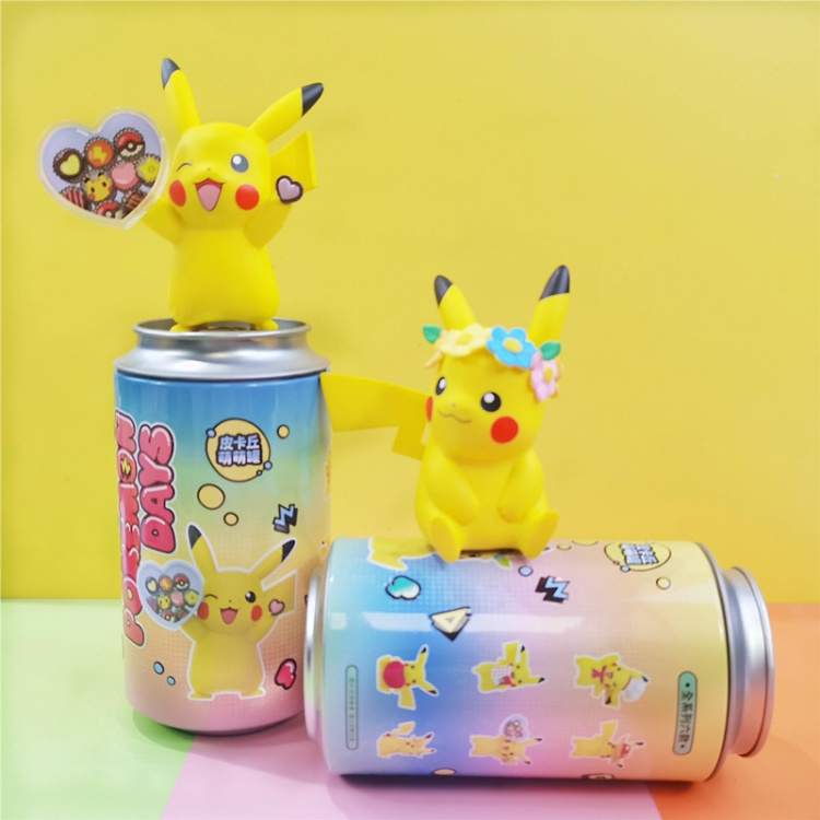 Wholesale Poke-mon Cartoon PVC Toy Pika-chu Figures Canned Blind Box for Collection