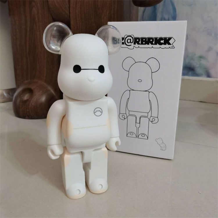 Chiaki DIY Bearbrick 400% Resin Bear Kaw Toy Figures Black Gold Violent Bear with Transparent Lake Green Plating Action Figure