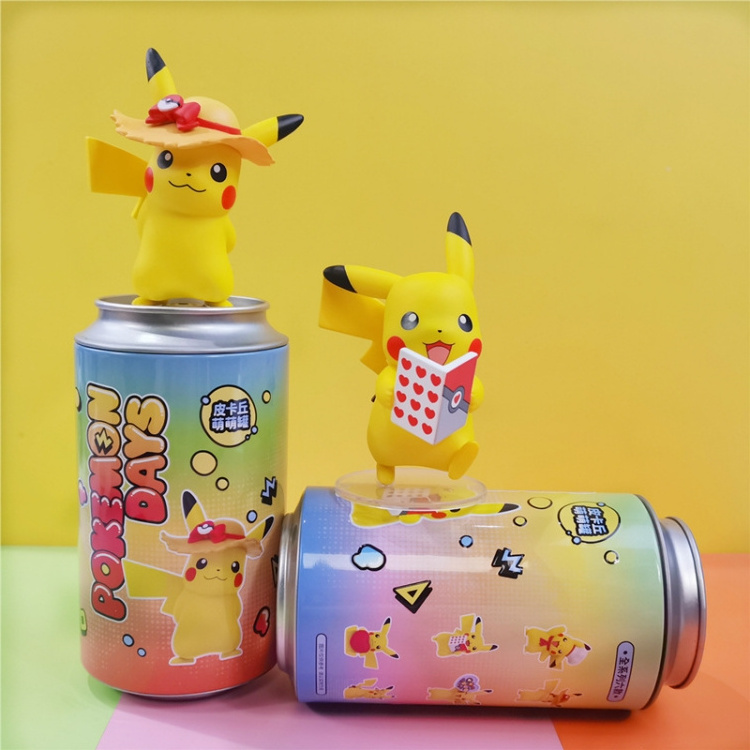 Wholesale Poke-mon Cartoon PVC Toy Pika-chu Figures Canned Blind Box for Collection