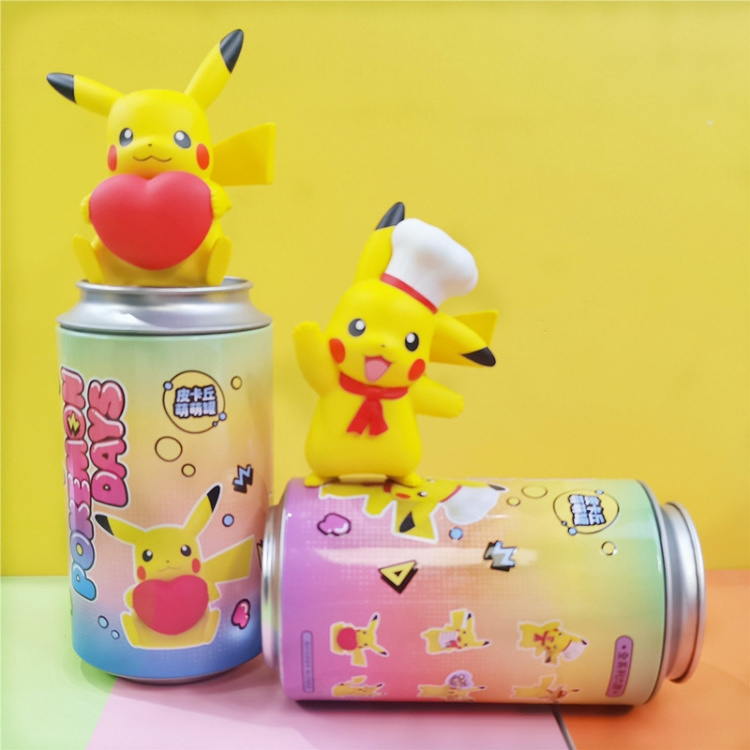 Wholesale Poke-mon Cartoon PVC Toy Pika-chu Figures Canned Blind Box for Collection