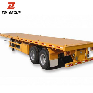 2Axle Flat Bed Truck Semi Trailer Load 20/ 40 Feet Container Transportation Flatbed Semi Trailer Flatbed