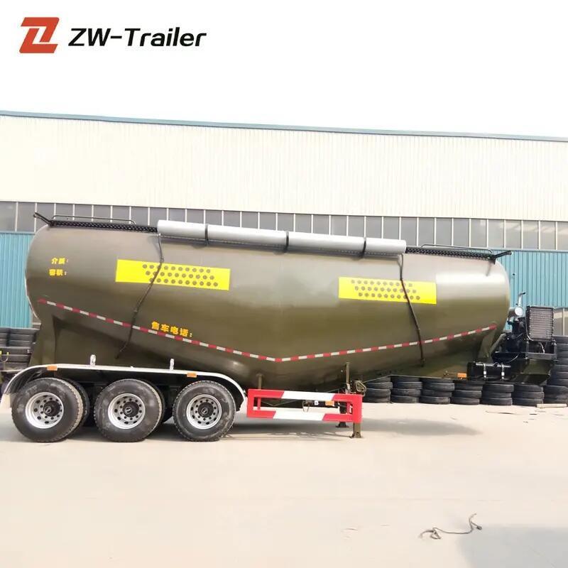 3 axle 40ton 50ton v type bulk cement tank fly ash cement bulker silo tanker semi truck trailer