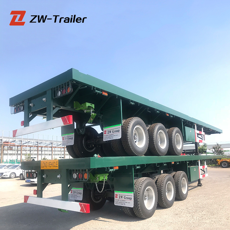 3 axles flatbed semi trailer with twist lock for 20ft container