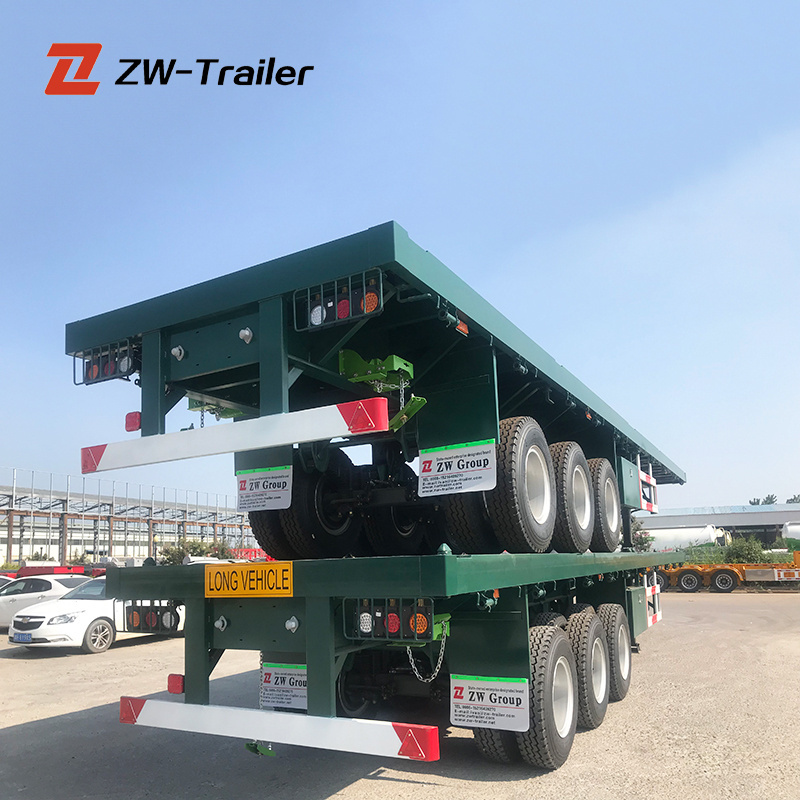 3 axles flatbed semi trailer with twist lock for 20ft container