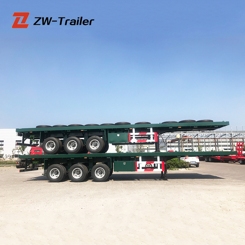 3 axles flatbed semi trailer with twist lock for 20ft container