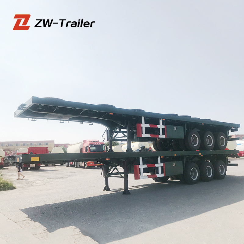 3 axles flatbed semi trailer with twist lock for 20ft container