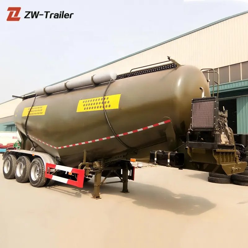 3 axle 40ton 50ton v type bulk cement tank fly ash cement bulker silo tanker semi truck trailer