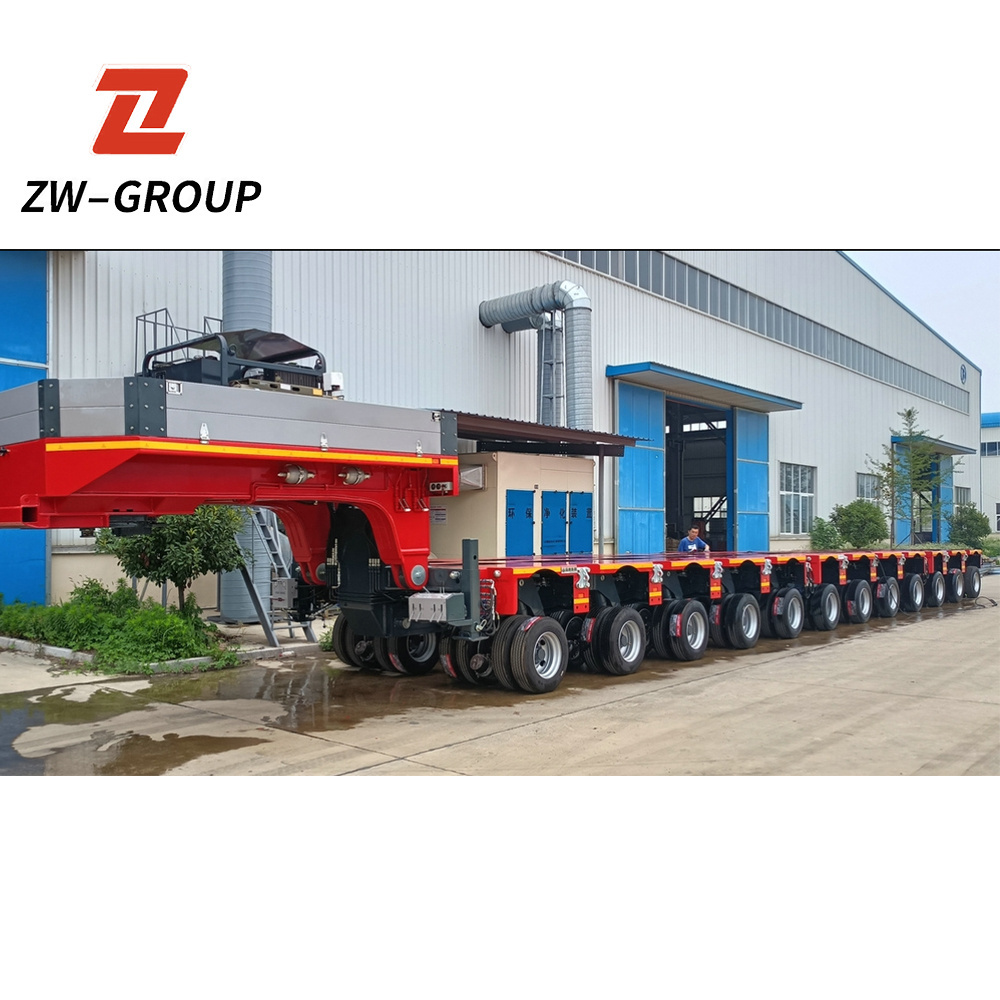 12 axl heavi load self-propelled modular transporter Hydraulic Drop deck semi trailer