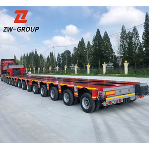 12 axl heavi load self-propelled modular transporter Hydraulic Drop deck semi trailer