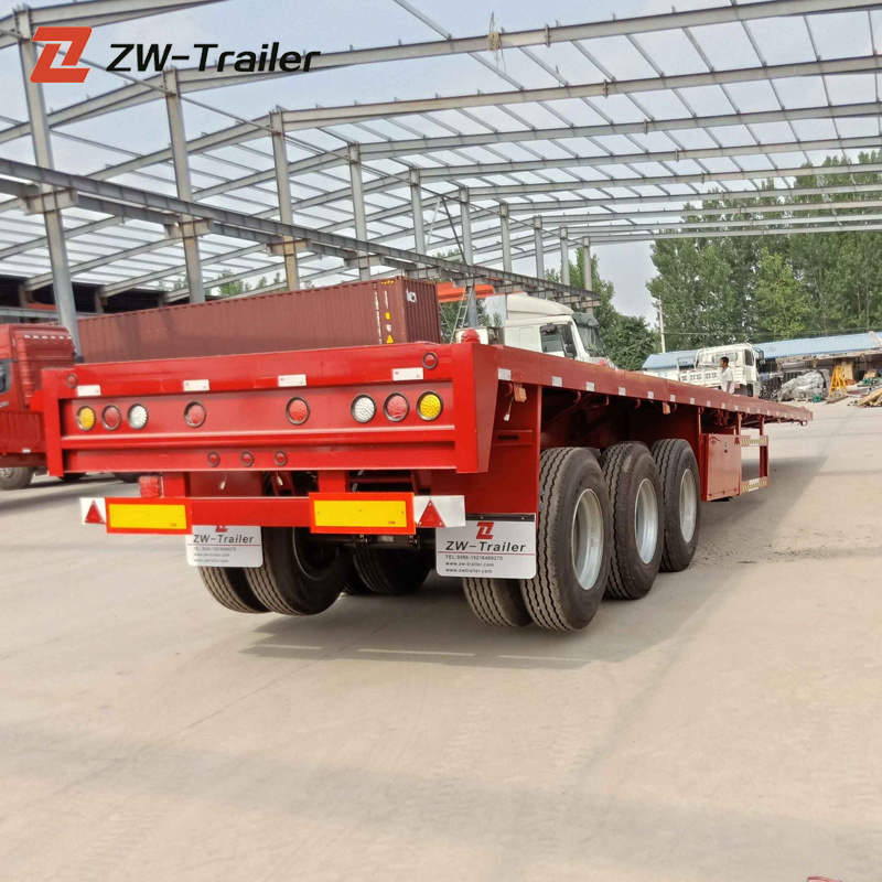 40-60 Tons 2 3 4 axles Flatbed 20ft 40ft 45ft Container Semi truck trailer or Flatbed Semi trailer