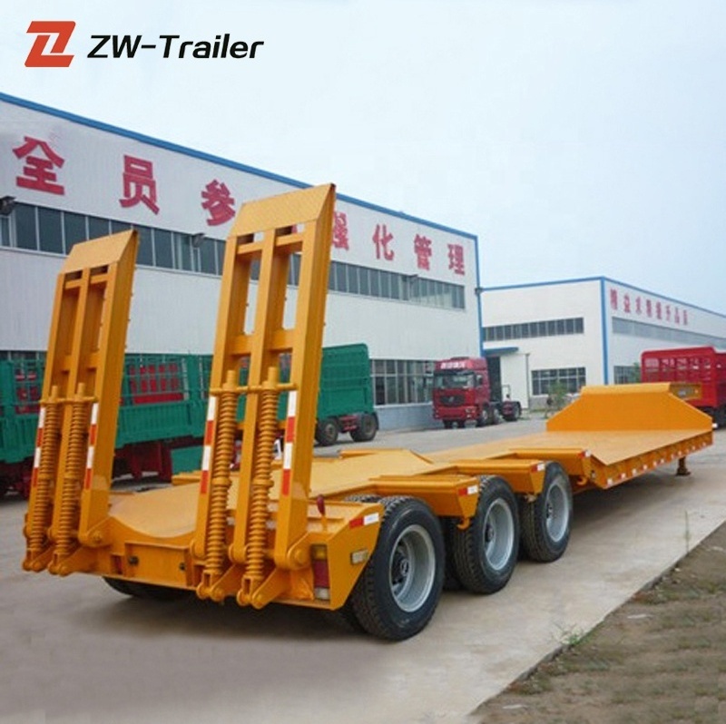 3 Axle 40T 50T 60T 100T Gooseneck Low Bed Semi Trailer Dimensions Lowbed Truck Trailer For Sale