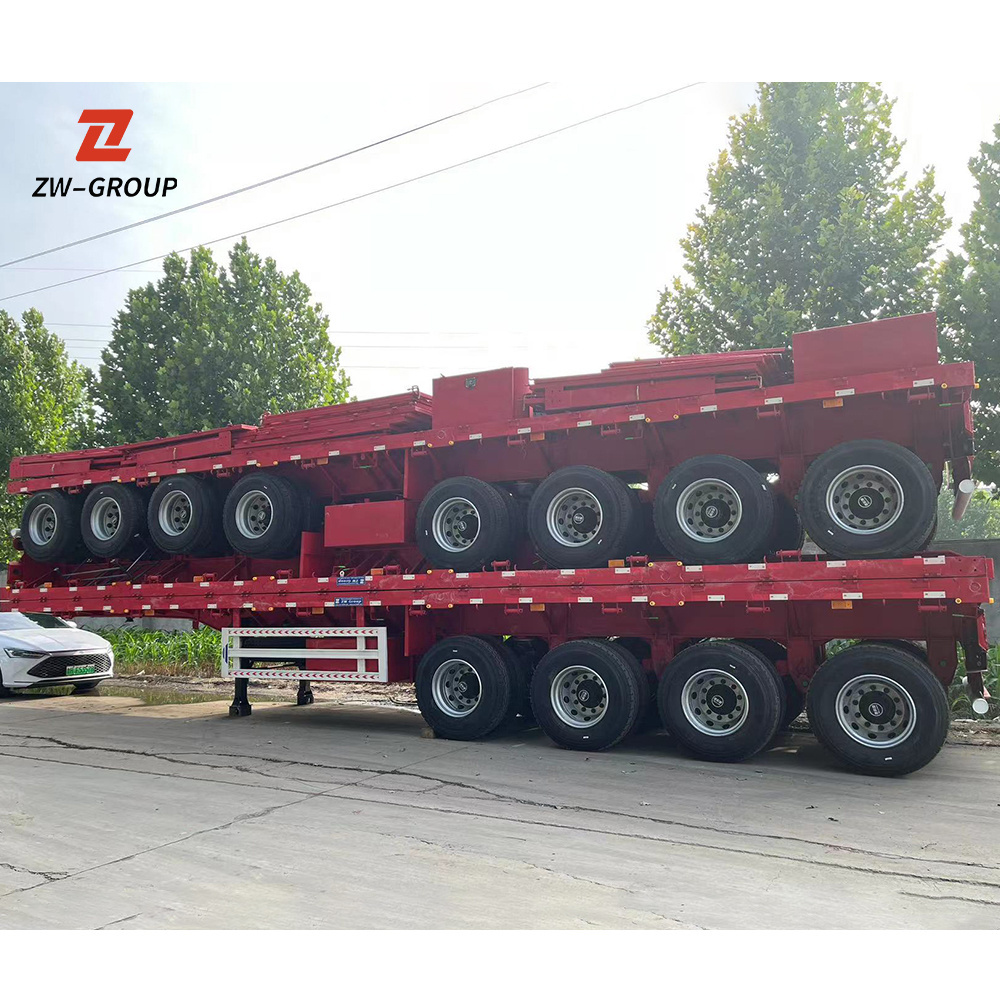 40-60 Tons 2 3 4 axles Flatbed 20ft 40ft 45ft Container Semi truck trailer or Flatbed Semi trailer