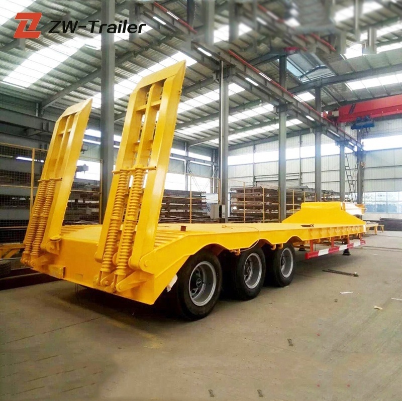 3 Axle 40T 50T 60T 100T Gooseneck Low Bed Semi Trailer Dimensions Lowbed Truck Trailer For Sale