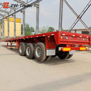 40-60 Tons 2 3 4 axles Flatbed 20ft 40ft 45ft Container Semi truck trailer or Flatbed Semi trailer