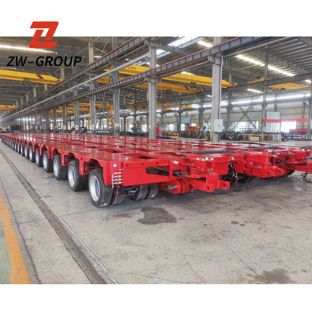 12 axl heavi load self-propelled modular transporter Hydraulic Drop deck semi trailer