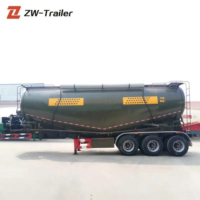 3 axle 40ton 50ton v type bulk cement tank fly ash cement bulker silo tanker semi truck trailer