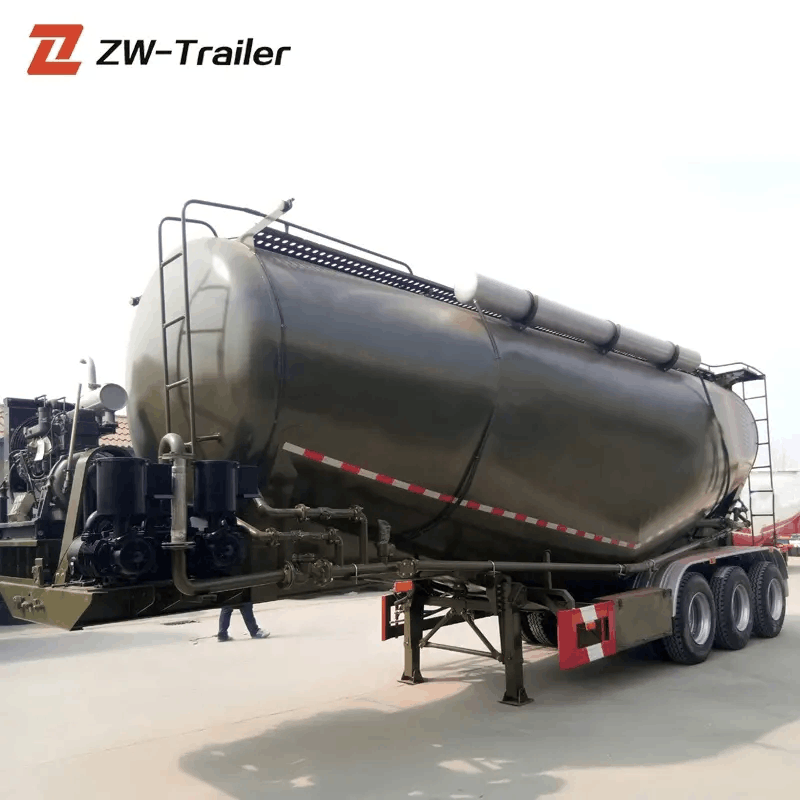 3 axle 40ton 50ton v type bulk cement tank fly ash cement bulker silo tanker semi truck trailer