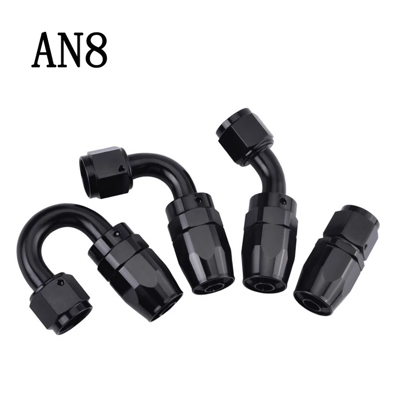 AN series motorcycle auto brake line hose fittings, 45 90 0 degree swivel hose end, 28 45 90 banjo fittings