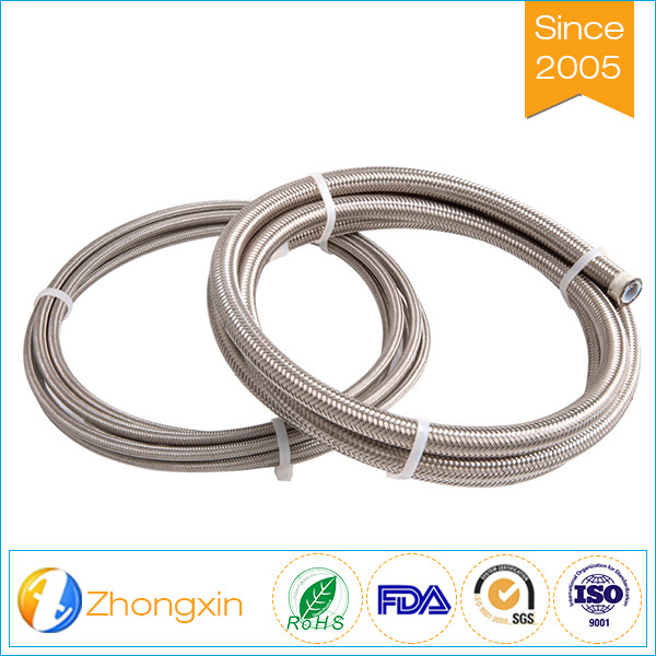 Durable high temp corrosion resistance braided 304 wire ptfe smoothbore hose/pipe