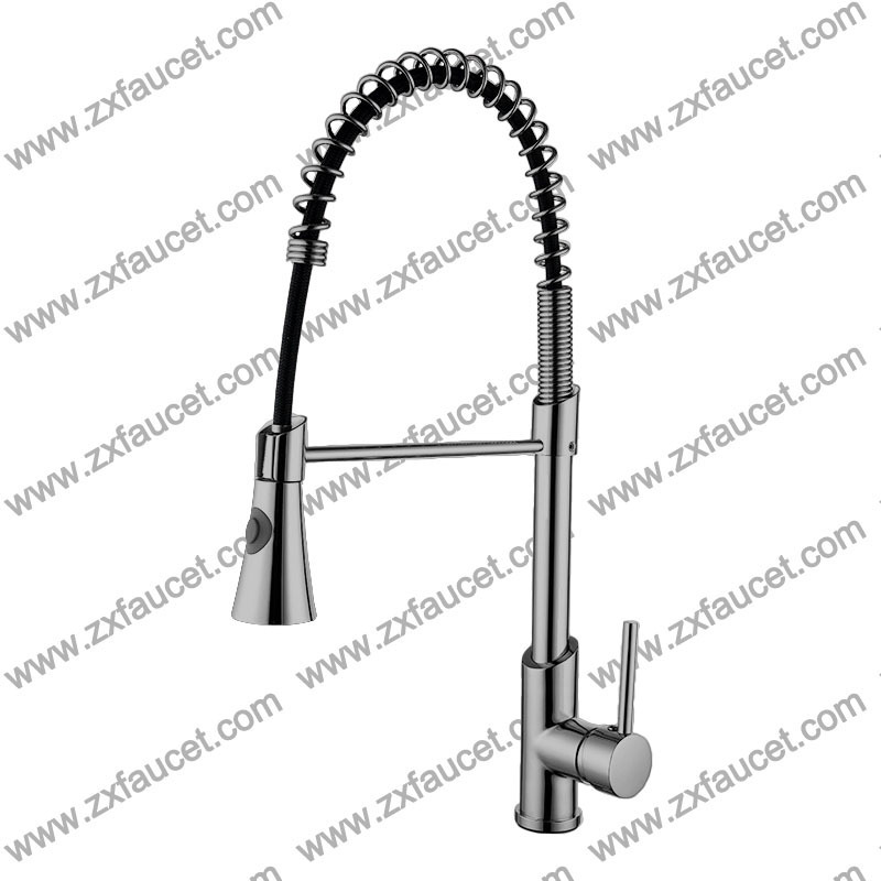 Industrial Single Hole Brass Gooseneck Kitchen Mixer Tap Faucet