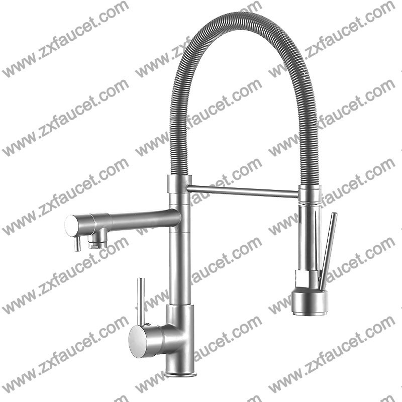 Zuoxuan Kitchen Faucet Classic Stainless Steel 304 Water Tap Modern Kitchen Taps Brass Pull Out Sprayer Kitchen Mixer Faucets