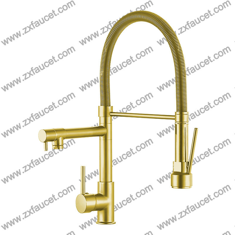 Zuoxuan Kitchen Faucet Classic Stainless Steel 304 Water Tap Modern Kitchen Taps Brass Pull Out Sprayer Kitchen Mixer Faucets